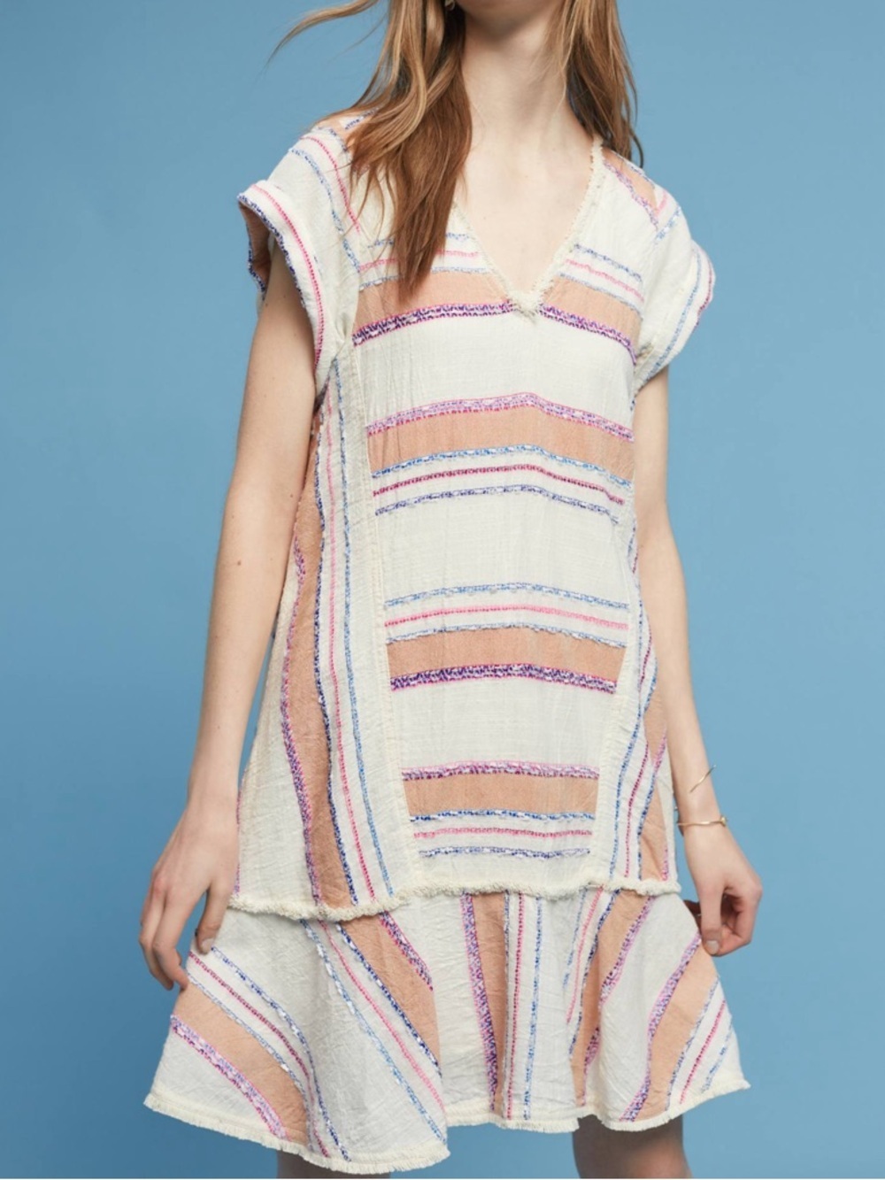 Anthropologie Holding Horses Elira Striped Cotton Tunic Dress - Picture 2 of 11